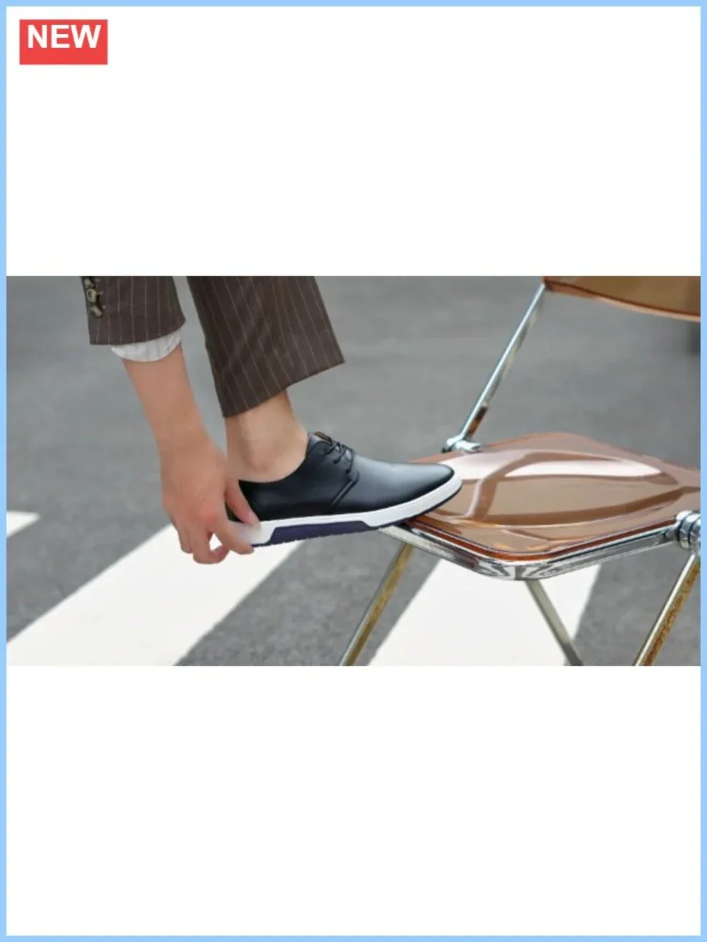 Men's Casual Oxford Dress Shoes Lace-Up Sneakers Faux Leather